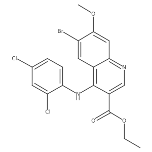 Ethyl 6-bromo-4-[(2,4-dichlorophenyl)amino]-7-methoxyquinoline-3-carboxylate结构式