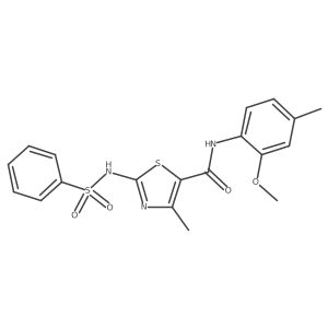 5-Thiazolecarboxamide, N-(2-methoxy-4-methylphenyl)-4-methyl-2-[(phenylsulfonyl)amino]- Structure