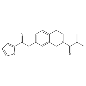 N-(2-isobutyryl-1,2,3,4-tetrahydroisoquinolin-7-yl)thiophene-2-carboxamide Structure