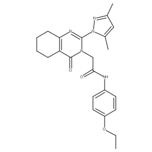 2-(2-(3,5-dimethyl-1H-pyrazol-1-yl)-4-oxo-5,6,7,8-tetrahydroquinazolin-3(4H)-yl)-N-(4-ethoxyphenyl)acetamide结构式