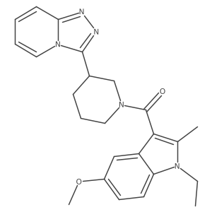 (1-ethyl-5-methoxy-2-methyl-1H-indol-3-yl)[3-([1,2,4]triazolo[4,3-a]pyridin-3-yl)piperidin-1-yl]methanone Structure