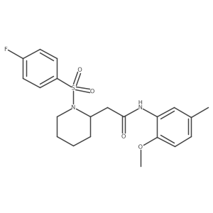 2-(1-((4-fluorophenyl)sulfonyl)piperidin-2-yl)-N-(2-methoxy-5-methylphenyl)acetamide Structure