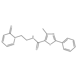4-methyl-N-(2-(6-oxopyridazin-1(6H)-yl)ethyl)-2-phenylthiazole-5-carboxamide结构式