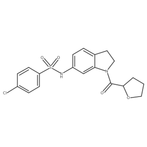 4-chloro-N-(1-(tetrahydrofuran-2-carbonyl)indolin-6-yl)benzenesulfonamide结构式