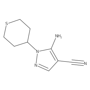 5-amino-1-(tetrahydro-2H-thiopyran-4-yl)-1H-pyrazole-4-carbonitrile Structure