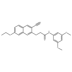 2-[(3-Cyano-7-ethoxy-2-quinolinyl)thio]-N-(3,5-dimethoxyphenyl)acetamide结构式