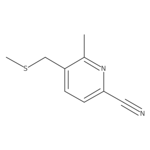 6-Methyl-5-(methylthiomethyl)picolinonitrile结构式