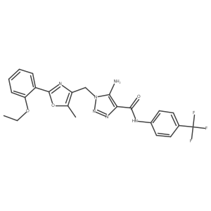 5-amino-1-{[2-(2-ethoxyphenyl)-5-methyl-1,3-oxazol-4-yl]methyl}-N-[4-(trifluoromethyl)phenyl]-1H-1,2,3-triazole-4-carboxamide结构式