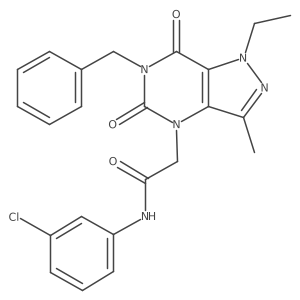 2-(6-benzyl-1-ethyl-3-methyl-5,7-dioxo-6,7-dihydro-1H-pyrazolo[4,3-d]pyrimidin-4(5H)-yl)-N-(3-chlorophenyl)acetamide Structure
