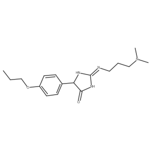 2-[[3-(Dimethylamino)propyl]amino]-3,5-dihydro-5-(4-propoxyphenyl)-4H-imidazol-4-one结构式