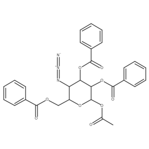 (3R,4S,5R,6S)-2-(acetyloxy)-5-azido-4-(benzoyloxy)-6-[(benzoyloxy)methyl]oxan-3-yl benzoate Structure