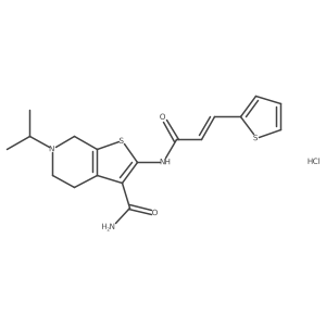 (E)-6-isopropyl-2-(3-(thiophen-2-yl)acrylamido)-4,5,6,7-tetrahydrothieno[2,3-c]pyridine-3-carboxamide hydrochloride结构式