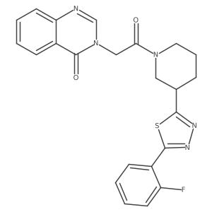 3-(2-(3-(5-(2-fluorophenyl)-1,3,4-thiadiazol-2-yl)piperidin-1-yl)-2-oxoethyl)quinazolin-4(3H)-one Structure