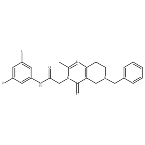 2-(6-benzyl-2-methyl-4-oxo-5,6,7,8-tetrahydropyrido[4,3-d]pyrimidin-3(4H)-yl)-N-(3,5-difluorophenyl)acetamide结构式
