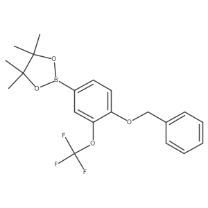 1,3,2-Dioxaborolane, 4,4,5,5-tetramethyl-2-[4-(phenylmethoxy)-3-(trifluoromethoxy)phenyl]-结构式
