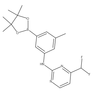 4-(difluoromethyl)-N-[3-methyl-5-(4,4,5,5-tetramethyl-1,3,2-dioxaborolan-2-yl)phenyl]pyrimidin-2-amine结构式