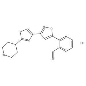 2-[3-[2-(4-Piperidinyl)-4-thiazolyl]-5-isoxazolyl]benzaldehyde hydrochloride结构式