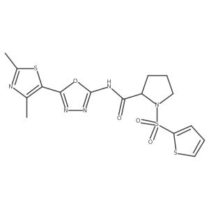 N-(5-(2,4-dimethylthiazol-5-yl)-1,3,4-oxadiazol-2-yl)-1-(thiophen-2-ylsulfonyl)pyrrolidine-2-carboxamide Structure