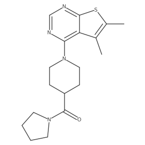 1-{5,6-Dimethylthieno[2,3-d]pyrimidin-4-yl}-4-(pyrrolidine-1-carbonyl)piperidine Structure