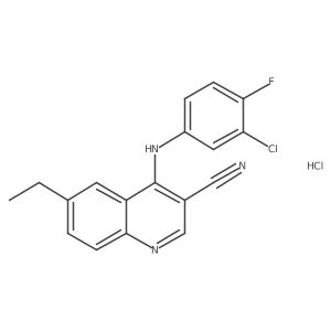 4-((3-Chloro-4-fluorophenyl)amino)-6-ethylquinoline-3-carbonitrile hydrochloride Structure