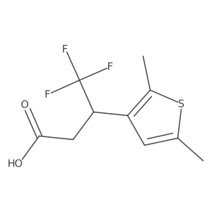 3-(2,5-Dimethylthiophen-3-yl)-4,4,4-trifluorobutanoic acid结构式