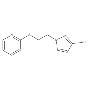 1H-Pyrazol-3-amine, 1-[2-(2-pyrimidinylthio)ethyl]- Structure