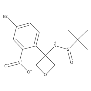 N-[3-(4-bromo-2-nitrophenyl)oxetan-3-yl]-2-methylpropane-2-sulfinamide结构式