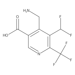 4-(Aminomethyl)-5-(difluoromethyl)-6-(trifluoromethyl)nicotinic acid结构式