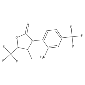 3-[2-Amino-4-(trifluoromethyl)phenyl]-4-methyl-5-(trifluoromethyl)-1,3-oxazolidin-2-one结构式