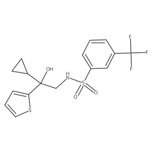 N-(2-cyclopropyl-2-hydroxy-2-(thiophen-2-yl)ethyl)-3-(trifluoromethyl)benzenesulfonamide结构式