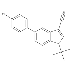 1-Tert-butyl-5-(4-chlorophenyl)-1H-pyrrolo[2,3-b]pyridine-3-carbonitrile结构式