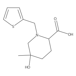 (2S,5S)-5-hydroxy-5-methyl-1-(thiophen-2-ylmethyl)piperidine-2-carboxylic acid结构式