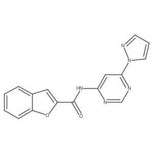 N-(6-(1H-pyrazol-1-yl)pyrimidin-4-yl)benzofuran-2-carboxamide Structure