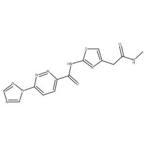 N-(4-(2-(methylamino)-2-oxoethyl)thiazol-2-yl)-6-(1H-1,2,4-triazol-1-yl)pyridazine-3-carboxamide Structure