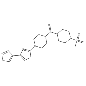(1-(Methylsulfonyl)piperidin-4-yl)(4-(4-(thiophen-3-yl)thiazol-2-yl)piperazin-1-yl)methanone Structure