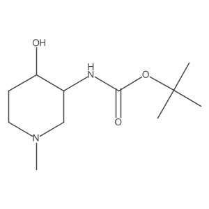 tert-butyl N-(4-hydroxy-1-methylpiperidin-3-yl)carbamate结构式