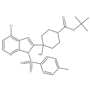tert-butyl 4-(4-chloro-1-tosyl-1H-pyrrolo[2,3-b]pyridin-2-yl)-4-hydroxypiperidine-1-carboxylate Structure