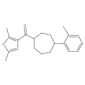 (2,5-Dimethylfuran-3-yl)(7-(2-fluorophenyl)-1,4-thiazepan-4-yl)methanone结构式