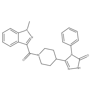 5-{1-[(1-methyl-1H-indazol-3-yl)carbonyl]piperidin-4-yl}-4-phenyl-2,4-dihydro-3H-1,2,4-triazol-3-one Structure