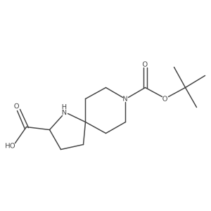 8-(tert-Butoxycarbonyl)-1,8-diazaspiro[4.5]decane-2-carboxylic acid结构式