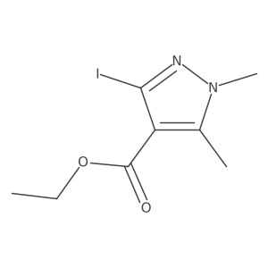 Ethyl 3-iodo-1,5-dimethyl-1H-pyrazole-4-carboxylate结构式