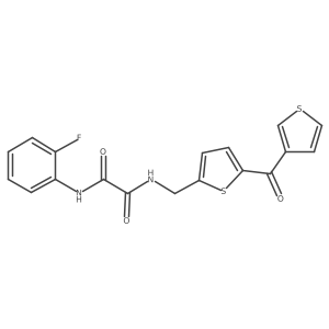 N1-(2-fluorophenyl)-N2-((5-(thiophene-3-carbonyl)thiophen-2-yl)methyl)oxalamide结构式