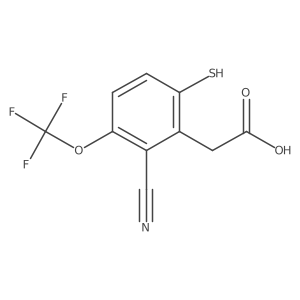 Benzeneacetic acid, 2-cyano-6-mercapto-3-(trifluoromethoxy)-结构式