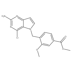 4-[(2-amino-4-chloro-5H-pyrrolo[3,2-d]pyrimidin-5-yl)methyl]-3-methoxyBenzoic acid methyl ester结构式