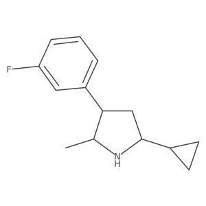 5-Cyclopropyl-3-(3-fluorophenyl)-2-methylpyrrolidine结构式