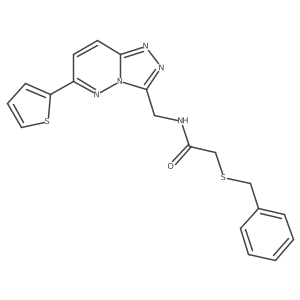 2-(benzylthio)-N-((6-(thiophen-2-yl)-[1,2,4]triazolo[4,3-b]pyridazin-3-yl)methyl)acetamide结构式