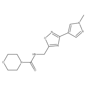 N-((3-(1-methyl-1H-pyrazol-4-yl)-1,2,4-oxadiazol-5-yl)methyl)morpholine-4-carboxamide结构式
