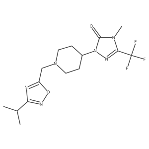 1-(1-((3-isopropyl-1,2,4-oxadiazol-5-yl)methyl)piperidin-4-yl)-4-methyl-3-(trifluoromethyl)-1H-1,2,4-triazol-5(4H)-one Structure