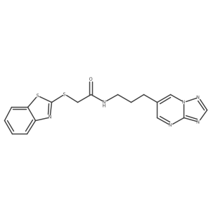 N-(3-([1,2,4]triazolo[1,5-a]pyrimidin-6-yl)propyl)-2-(benzo[d]thiazol-2-ylthio)acetamide Structure