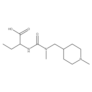 Butanoic acid, 2-[[[methyl[(1-methyl-4-piperidinyl)methyl]amino]carbonyl]amino]-, (2R)- Structure